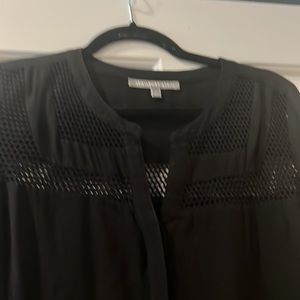 Daniel rainn black blouse with sheer detail